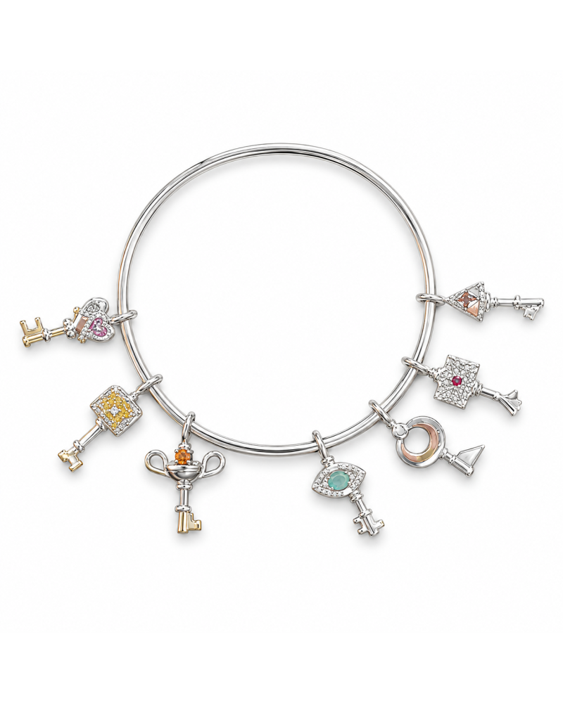 Bracelet aux clés sur fond blanc — maquette IA