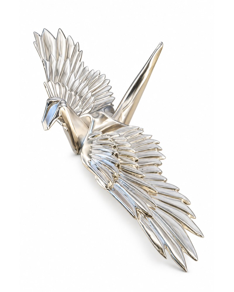 L’Oiseau sur fond blanc — maquette IA