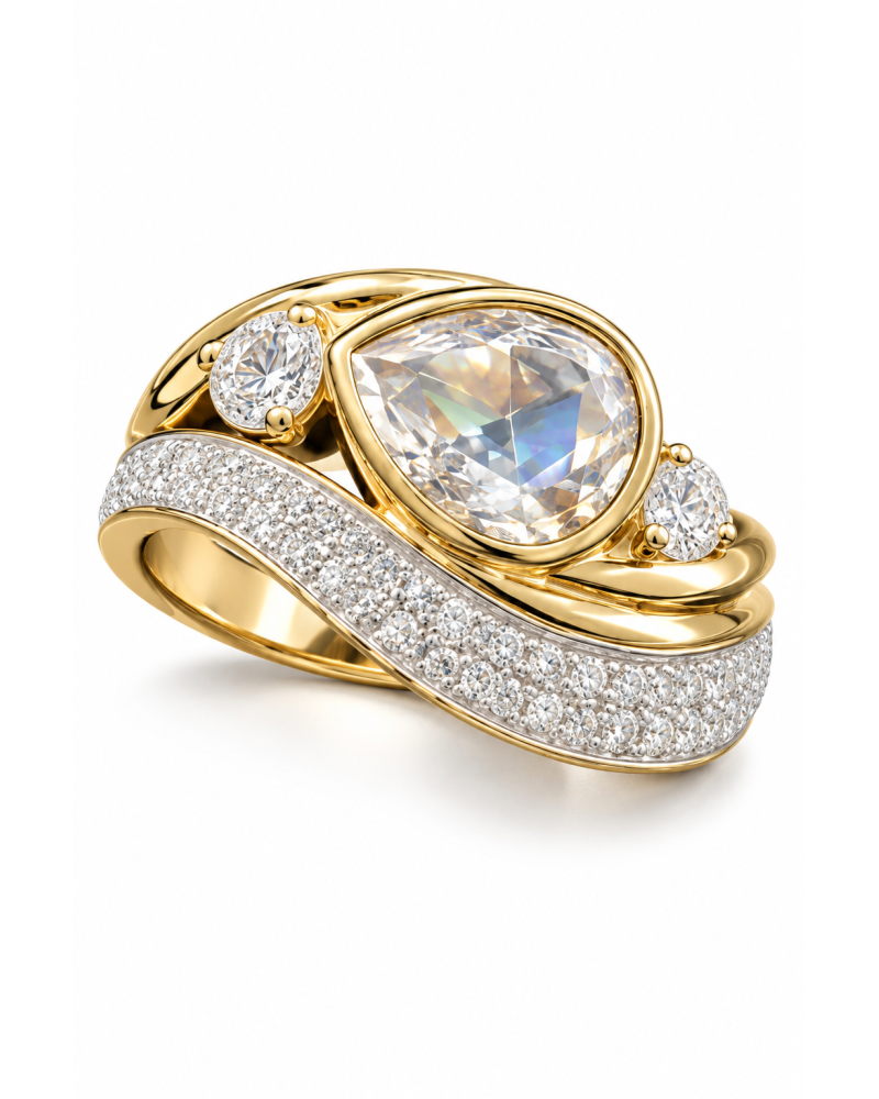 La Bague sur fond blanc — maquette IA